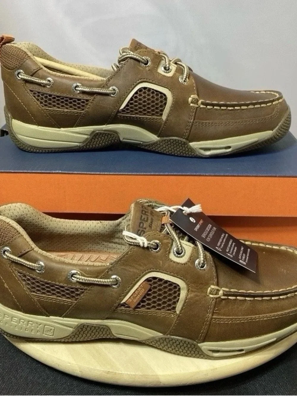 Sperry Top-Sider Sea Kite Sport Moc Men's Shoes Brown Leather Size US 9